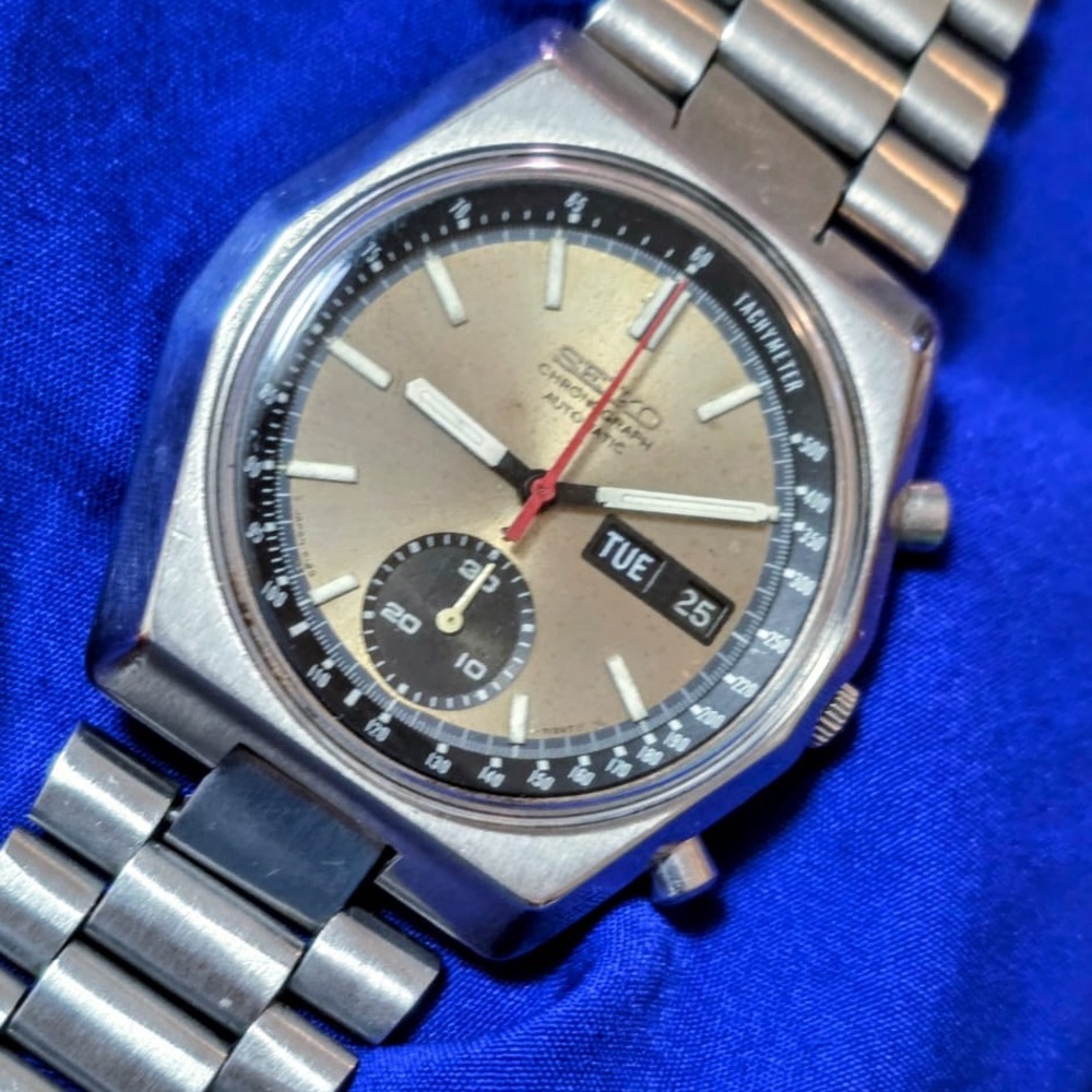 Seiko Vintage 6139 Automatic Chrono Day Date Mens Watch